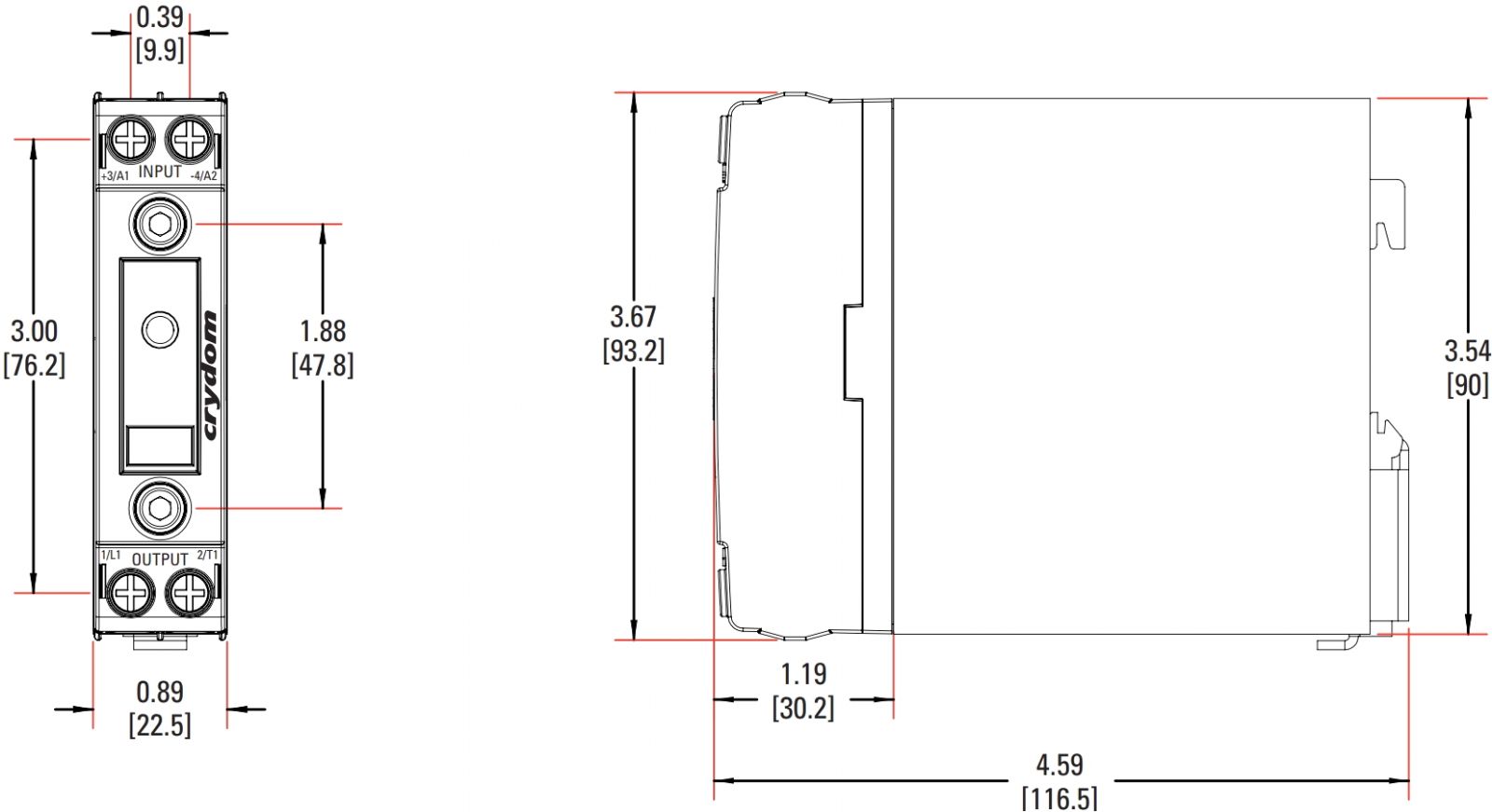 ממסר מצב מוצק לפס דין CRYDOM SSR SERIES ONE DR2260A30U